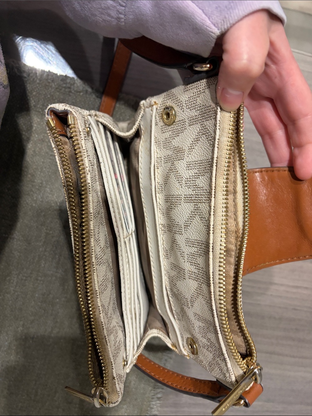 Michael Kors Cream and Tan Wristlet - Picture 3 of 6